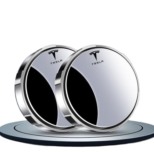 luguanglian Blind Spot Spiegel kompatibel mit dem Tesla Model 3 2020–2023 - Rahmen & Saugnapf, 360° Drehbar | HD Konvexglas | Für Auto, SUV & Transporter | Verkehrssicherheit (2er Set),Silver von luguanglian