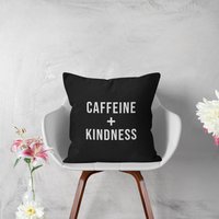 Caffeine + Kindness Kissenbezug // Kaffee Zitat von lukassfr