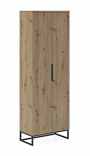 lukmebel Kleiderschrank TOP, 68x197x37cm, Schichtstoffplatte, Eiche Artisan, Geräumig, Langlebig, Robust, Industriell, Loft Inneneinrichtung von lukmebel