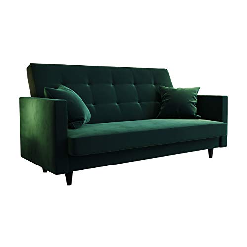 lukmebel Sofa Grande PIK Sofasitz in Einzelversion Flaschengrün mit Bettkasten Couch Schlaffunktion Schlafsofa Polstersofa Couchgarnitur (Flaschengrün- Einzelversion), Kronos 19 von lukmebel