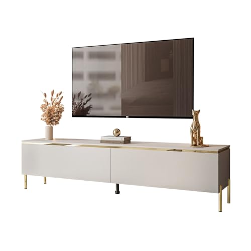 lukmebel - TV-Schrank für Wohnzimmer Möbel - TV-Board Lowboard Fernseh-Schrank Fernsehtisch TV-Kommode mit Beinen in Gold - Kaschmir Matt - Aurora lukmebel - TV-Schrank für Wohnzimmer Möbel - TV-Board Lowboard Fernseh-Schrank Fernsehtisch TV-Kommode mit Beinen in Gold - Kaschmir Matt - Aurora von lukmebel