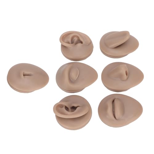 Silicone Body Practice Model Simulation Silicone Ear Eye Nose Mouth Tongue and Belly Button Model for Novice (Deep Skin Tone) von lulalula