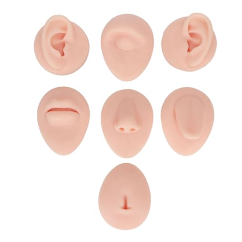 Silicone Body Practice Model Simulation Silicone Ear Eye Nose Mouth Tongue and Belly Button Model for Novice (Light Skin Tone) von lulalula