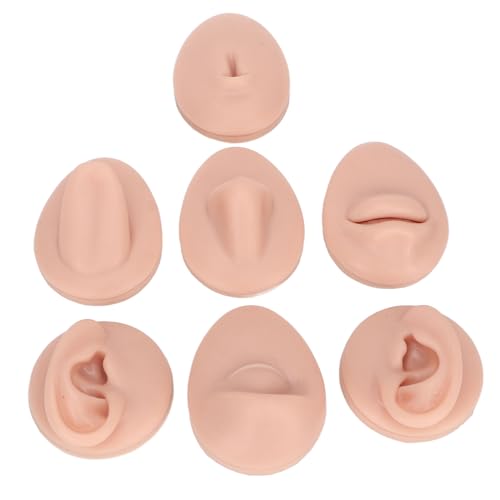 Silicone Body Practice Model Simulation Silicone Ear Eye Nose Mouth Tongue and Belly Button Model for Novice (Medium Skin Color) von lulalula