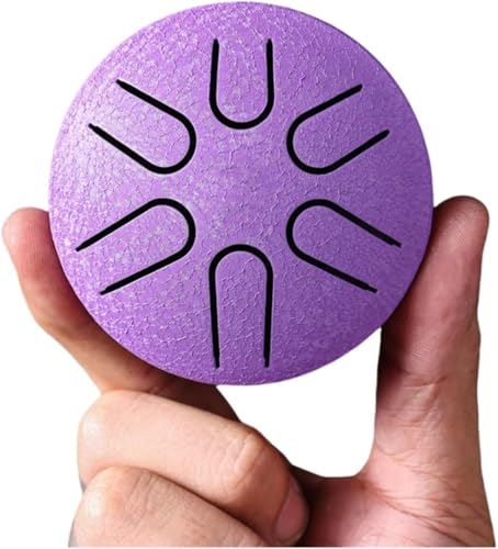 Regen Trommel für Außengarten,Mini Chakra Trommel für Regen im Freien, Trommel Regen Chime wasserdichte Chakra Trommel 3 Zoll 6 Noten (Lila) von lulupila