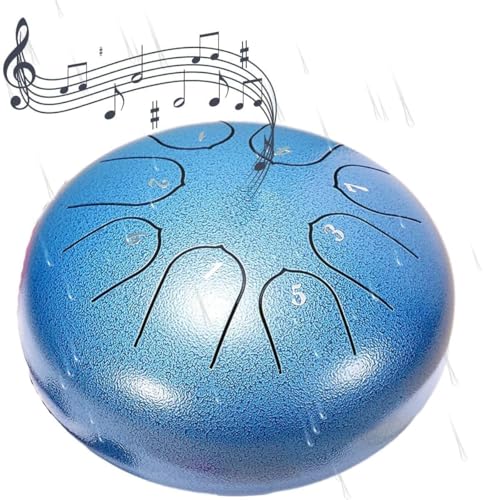 Regen Trommel für Außengarten,Natur Chakra Trommel für Regen im Freien, Trommel Regen Chime wasserdichte Chakra Trommel 6 Zoll 8 Noten (Blau) von lulupila