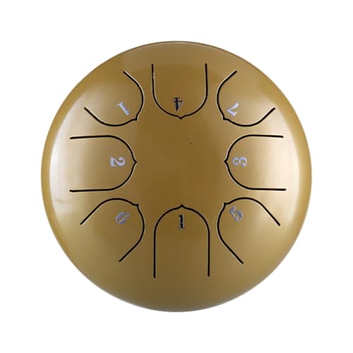 Zungentrommel 6 Zoll 8 Tone | Steel Tongue Drum | Handpan für Meditation & Entspannung, Yoga, Familienaktivitäten | Garden Regen Trommel Instrument(Golden) von lulupila