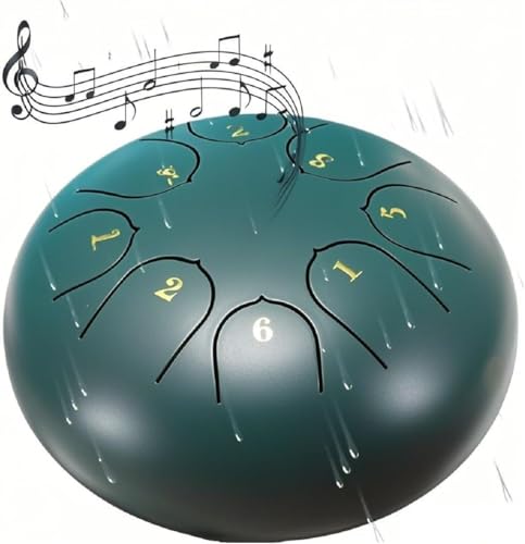 Regen Trommel für Außengarten,Natur Chakra Trommel für Regen im Freien, Trommel Regen Chime wasserdichte Chakra Trommel 6 Zoll 8 Noten (Grün) von lulupila