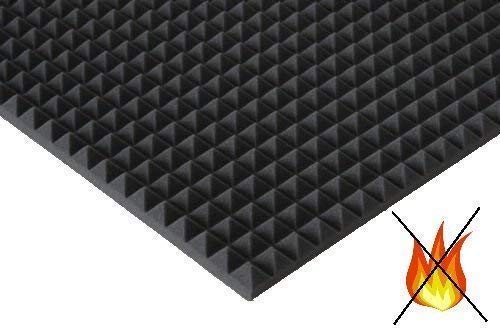 lulushop Pyramiden-Schaumstoff-Daemmung-platten Dämmung Schaumstoff Akustik Flammhemend PC ca.100 x 50 x 3 cm Anthrazit/Schwarz von lulushop