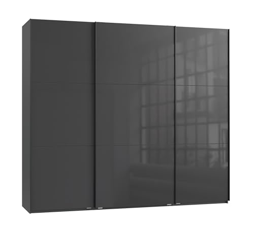 Schwebetürenschrank 3-türig B250/H216/T65 cm in Anthrazit m. Glasfront, schwarzen Griffleisten, inkl. Selbsteinzug, Kleiderschrank m. Einlegeböden, Kleiderstangen, Schubladen, Wäscheeinteilung / 22032 Schwebetürenschrank 3-türig B250/H216/T65 cm in Anthrazit m. Glasfront, schwarzen Griffleisten, inkl. Selbsteinzug, Kleiderschrank m. Einlegeböden, Kleiderstangen, Schubladen, Wäscheeinteilung / 22032 von luma-home Schönes für Dein Zuhause
