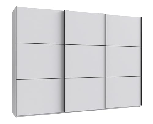 Schwebetürenschrank 3-türig B300/H216/T65 cm in Weiß mit schwarzen Griffleisten, inkl. Selbsteinzug, Kleiderschrank mit Einlegeböden, Kleiderstangen, Schubladen, Wäscheeinteilung / 22016 Schwebetürenschrank 3-türig B300/H216/T65 cm in Weiß mit schwarzen Griffleisten, inkl. Selbsteinzug, Kleiderschrank mit Einlegeböden, Kleiderstangen, Schubladen, Wäscheeinteilung / 22016 von luma-home Schönes für Dein Zuhause