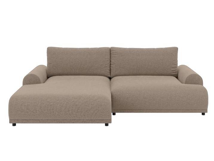 Ecksofa Lounge Schlaffunktion Bettkasten moderne L-Couch Ecke Links Hellbraun / 21022 von luma-home