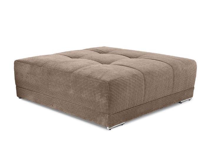 XXL-Hocker 120x120 cm für Big-Sofa Federkern Polstersitz Cord in Braun Taupe / 15178 von luma-home