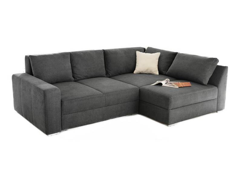 luma-home Ecksofa 15107, Dauerschläfer B260/T181/H88 cm mit 2 Bettkästen, Ottomane links oder rechts montierbar, Federkern, Boxspring, Kaltschaum-Topper, Mikrofaser in Grau Anthrazit luma-home Ecksofa 15107, Dauerschläfer B260/T181/H88 cm mit 2 Bettkästen, Ottomane links oder rechts montierbar, Federkern, Boxspring, Kaltschaum-Topper, Mikrofaser in Grau Anthrazit von luma-home