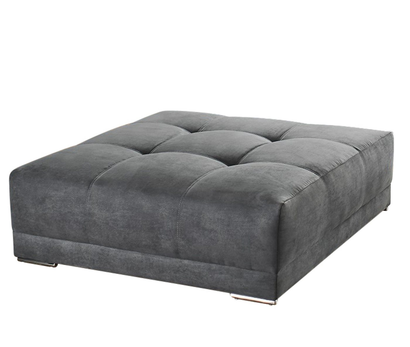 luma-home Polsterhocker 15139 (XXL-Hocker 120x120 cm mit Federkernpolsterung, passend zum Big Sofa), Mikrofaserstoff Grau von luma-home