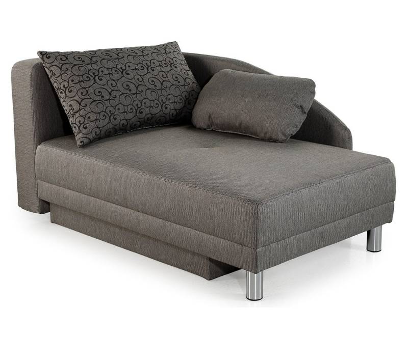 luma-home Recamiere 15123, mit Bettfunktion B149/T90/H80 cm, Federkern, Bettkasten, Liegefläche 200x84 cm, Flachgewebe Grau von luma-home