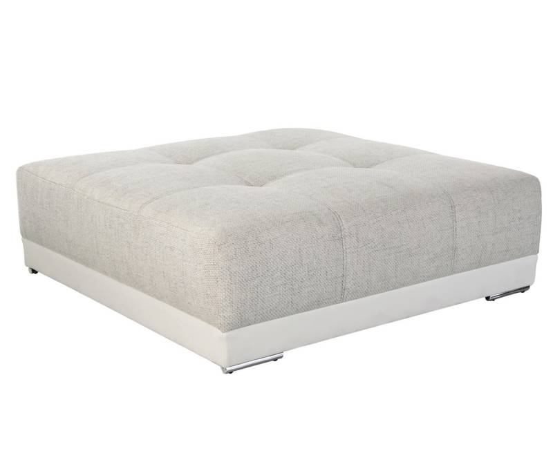 luma-home Polsterhocker 15138 (XXL-Hocker B120/H120/T39 cm mit Federkernpolsterung, passend zum Big-Sofa), Kunstleder Weiß und Web-Strukturstoff Grau Beige von luma-home