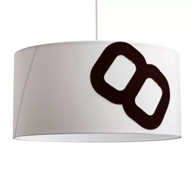 Lumbono Hängelampe Heimathafen Hängeleuchte Deckenlampe Segel 60cm Weiß/Schwarz B-Ware von lumbono