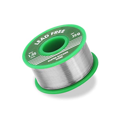 lumcov Lötzinn,Lötdraht,Bleifreies Lot mit Kolophonium Kern, Elektronik Lötdraht auf Rolle, Spule Löt-Zinn, Draht Lötmittel,zum Elektrolöten und Heimwerken(1mm,30g) von lumcov