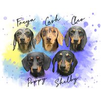5 Haustiere Porträt, Mehrere Benutzerdefinierte, Hunde Porträt Individuelle Malerei Vom Foto, Haustiere, Tierportrait Nach Maß 5 Haustiere Porträt, Mehrere Benutzerdefinierte, Hunde Porträt Individuelle Malerei Vom Foto, Haustiere, Tierportrait Nach Maß von lumetri