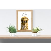 Golden Retriever Wandbild, Kunst, Labrador Hund Porträt, Geburtstagsparty Dekoration von lumetri
