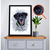 Kondolenzgeschenk Für Haustiere, Haustierportrait Individuell Und Personalisiert. Hundeportrait Nach Maß Vom Foto. Haustier-Wandkunst Zum von lumetri