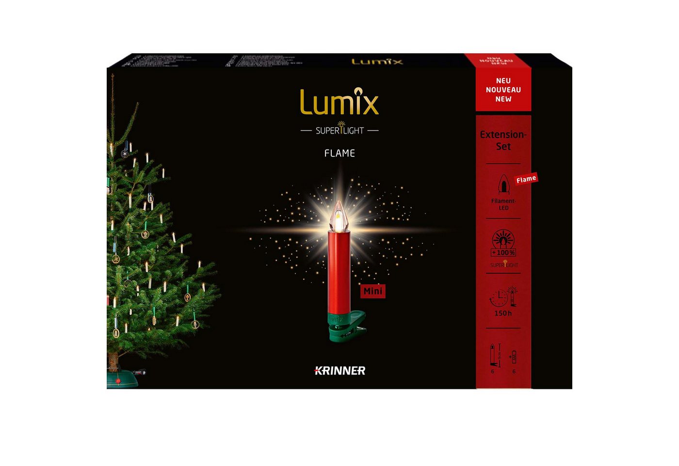 lumix LED-Christbaumkerzen LUMIX SuperLight Flame Mini Metallic Rot Erweiterung von lumix