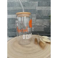 Aperol Glas Mit Strohhalm & Deckel - „It's O'clock" Personalisiertes Sommerglas, Geschenk Freundin, Jga, Cocktailglas von luniqxshop