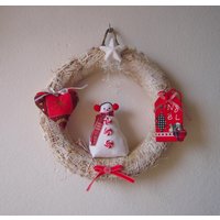 Großer Weihnachtskranz Mit Schneemann Großer Weihnachtskranz Mit Schneemann von luniversdeTriscia