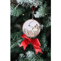 Holz Baumschmuck Orange Katze von lunnyshop