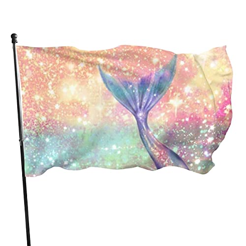 3x5 Ft Prinzessinnen-Meerjungfrau-Flagge in Rosa. Leuchtende Farben und UV-beständige Partyflaggen für den Innen- und Außenbereich von luoheyinbangshangmaoyouxiangongsi