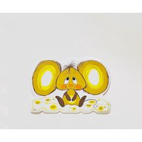 Super Kitsch Vintage Gelb Und Senf Gold Vinyl Maus Mit Käse Tischset/Charming von luola