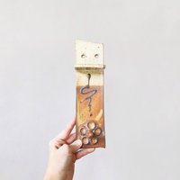 Vintage 70Er 80Er Jahre Stearns Studio Keramik Zahnbürste/Waschlappen Halsketten Halter Aufbewahrung Wand Montiert Rustikale Erdtöne Artisan von luola