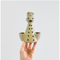 Vintage Figurale Steinzeug Designs West Pottery Keramikfigur Kerzenhalter Planter Vase Thingie California Modernist Salbei Grün von luola