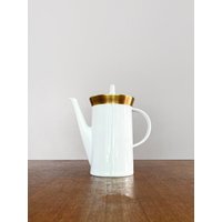 Vintage Rosenthal Kaffeekanne Aus Weißem Porzellan Mit Goldrand Hans Theo Baumann German Germany Mcm Mid Century Modern Studio Line Teekanne Ascot von luola