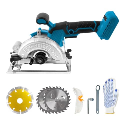 Akku-Kreissäge für Makita 18 V 20 V, 1000 W 6200 U/min bürstenlose elektrische Kreissägen mit 3 Stück 125 mm Sägeblättern, 0-45 ° Abschrägung, 32 mm Tiefe für Holz, weiches Metall, Kunststoff Akku-Kreissäge für Makita 18 V 20 V, 1000 W 6200 U/min bürstenlose elektrische Kreissägen mit 3 Stück 125 mm Sägeblättern, 0-45 ° Abschrägung, 32 mm Tiefe für Holz, weiches Metall, Kunststoff von luolety