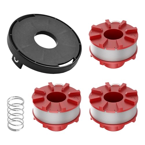 Rasentrimmerspulen für Einhell 3405096 GE-CT 36/30 LI E SOLO, Akku-Rasentrimmerspulen mit Abdeckung für AGILLO 18/200, 2 mm Durchmesser, 8 m lang (3 Spule + 1 Kappe) von luolety