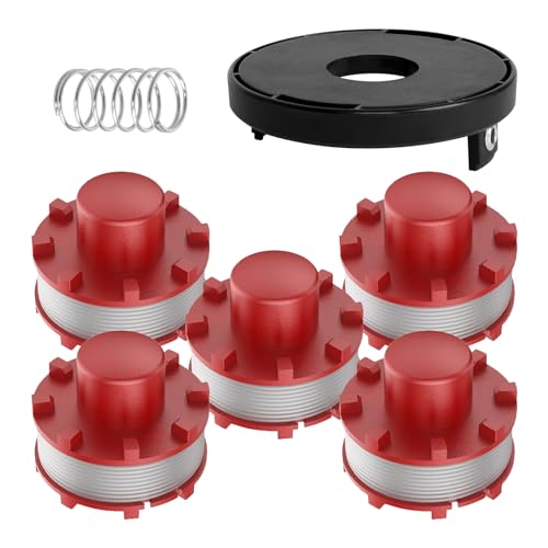 Rasentrimmerspulen für Einhell 3405096 GE-CT 36/30 LI E SOLO, Akku-Rasentrimmerspulen mit Abdeckung für AGILLO 18/200, 2 mm Durchmesser, 8 m lang (5 Spule + 1 Abdeckung) von luolety