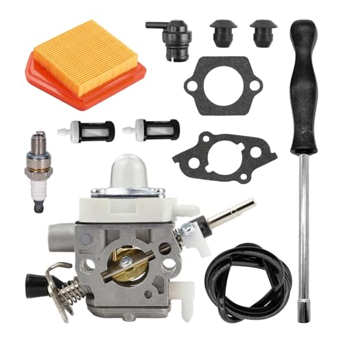 Vergaser-Kit FS240 FS260 4147-120-0625 für Stihl FS240 FS240C FS240R FS240RC FS260C FS260R FS360C FS410C Freischneider Teile Vergaser mit 4147 141 0300 Luftfilter von luolety