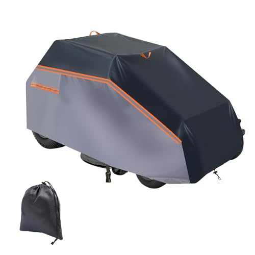 luolety 600D Rasentraktor Abdeckung, Aufsitzrasenmäher Abdeckung, Plane, wasserdicht, staubdicht, UV-beständig, Aufsitztraktor Abdeckung winddicht für alle Jahreszeiten (L201 x B140 x H117cm) von luolety