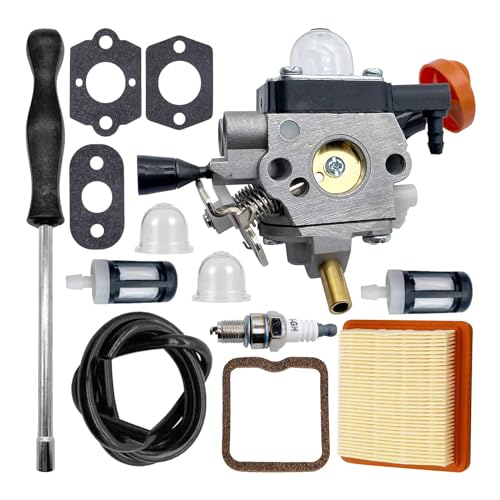 luolety Vergaser für Stihl FS131 FS131R FS311 KM131 HT131 HT132 HT133 HT134 HT135, ersetzt 4180-120-0619 4180-120-0617 Motorsense Trimmer Tune-up Kit mit 4180 1 41 03 00 Luftfilter-Set von luolety