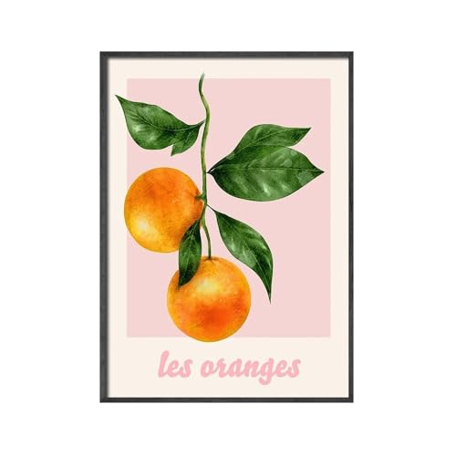 Abstrakte rosa Zitrone Orange Poster Druck Leinwand Malerei Mexiko Bild Obst Lebensmittel Wandkunst Küche Wohnkultur Kein Rahmen (Color : A, Size : 30x40cm No Frame) von luose