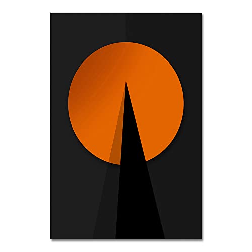 Abstrakter Clip Man mit schwarzer Hut Leinwand Malerei Poster Druck schwarz orange Wandkunst Bilder for Wohnzimmer Schlafzimmer Wohnheimdekoration(Color:1469-04,Size:60x90cm No Frame) von luose