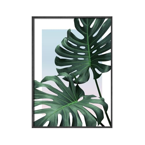 Bad Poster HD Drucken leinwand malerei botanische tropische blätter monstera nackt wandkunstbild dekoration (Color : B, Size : 40x50CM No Frame) von luose