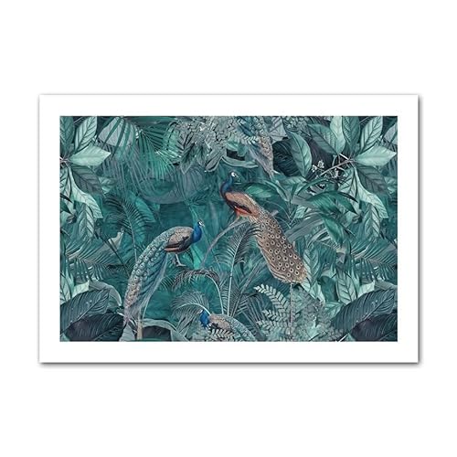 Dschungel Vögel Papagei Toucan Kran Blatt Pflanze Nordische Poster und Drucke Wandkunst Leinwand Malerei Dekor Bilder for Wohnzimmer (Color : Canvas A, Size : 50x70cm No Frame) von luose