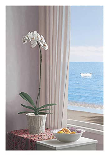 Fenster Topf Blume Leinwand Malerei Landschaft Poster und Drucke Nordic Wandkunst Bilder Bilder Für Wohnzimmer Wohnkultur (Color : E, Size : 40x60cm No Frame) von luose
