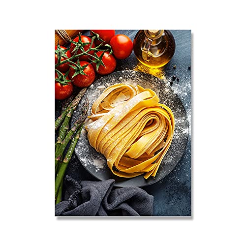 Moderne Küchenthema Poster Kräuter und Gewürze zum Kochen Leinwand Kunstdruck Pizza Malerei auf der Wand Kunst Bilder Dekor(Color:D,Size:30x40cm No Frame) von luose