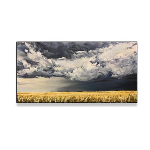 Storm Cloud Ölgemälde Poster Landschaft Graue Wolke Drucke auf Leinwand Malerei Home Decoration Großes Bild Schlafzimmer Dekor (Color : A, Size : 20X40cm no frame) von luose