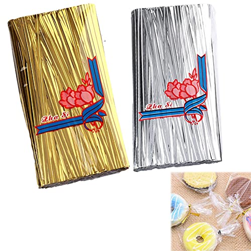 luou Metallischen Bindebaender,2000Stück 10cm Verpackung Draht Twist Ties Bindedraht Bindestreifen für Packungs Beutel Dichtung Tütenclips Verschluss von luou