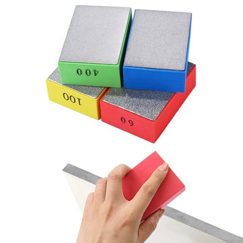 4 Stück Diamant-Schleifblock-Set Diamant-Handpolierpads Schleifblöcke Polierpads Glas-Schleifpads Polierpads 60 100 200 400 Grit Diamant Schleifblock Set für Beton, Glas, Stein, Granit, Marmor von lurora2021